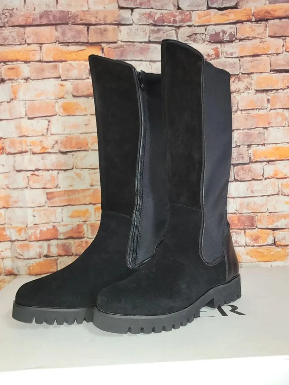 Donald J. Pliner Erwin Suede Tall Knee-High Boot Sz 6 Black
